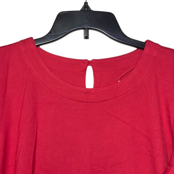 J Jill Dress Petite Red Ponte Flounce Hem - Picture 4 of 11